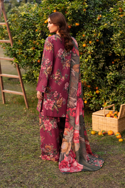 Iznik | Maroon - Lawn Collection Replica