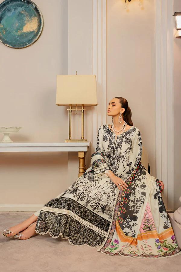 Marjjan White Embroidered Lawn Collection Replica