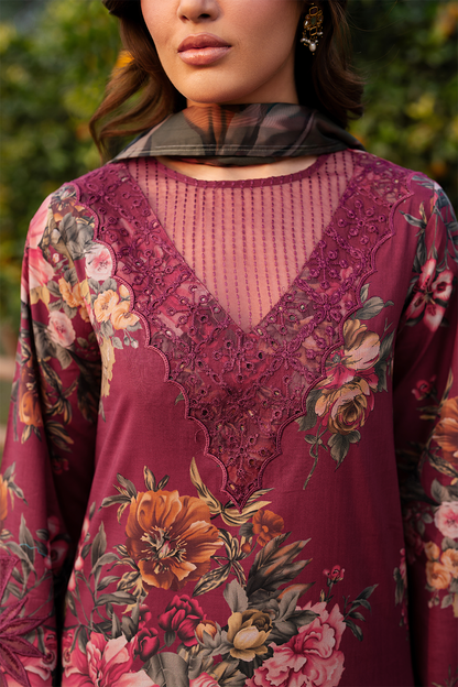 Iznik | Maroon - Lawn Collection Replica