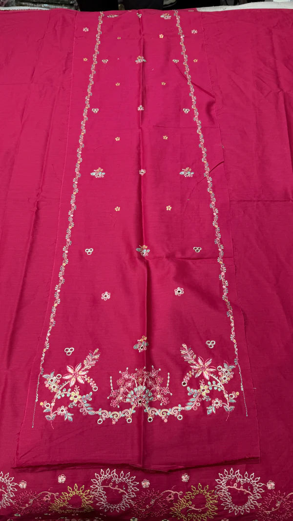 HUSSAIN REHAR Lawn – Riviera (Fuchsia Pink)