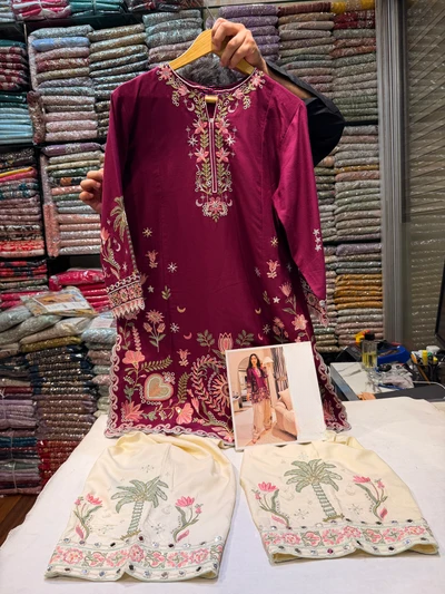 ETHNC KURTA SET 2PC MULBERRY DHANAK