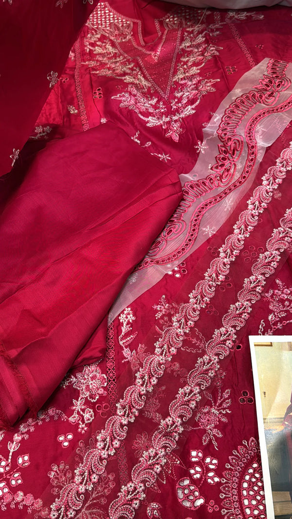 Qalamkar Viscose Shocking 3Pc