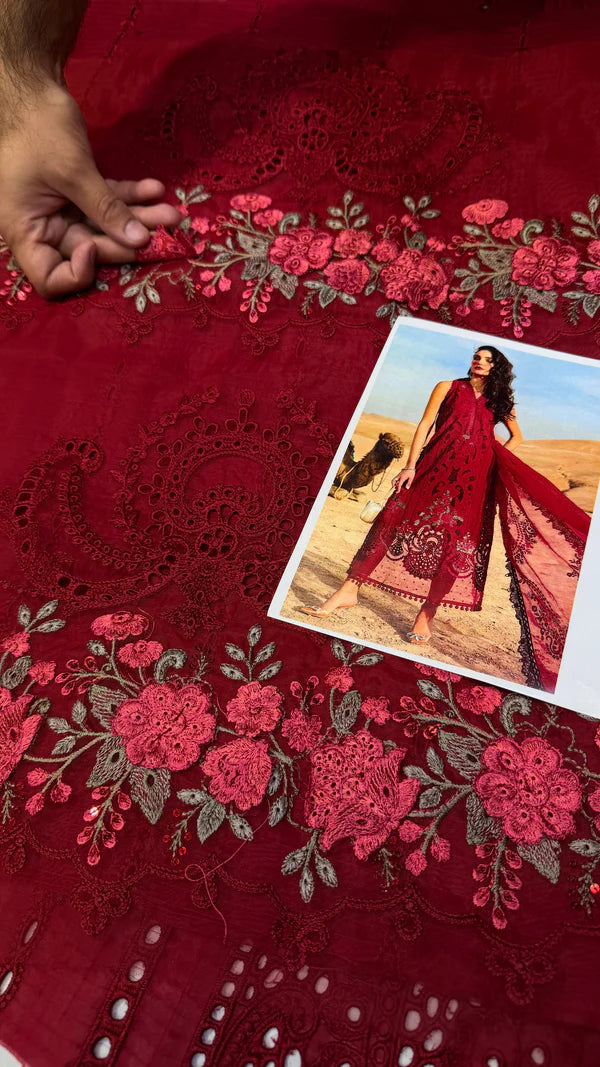 MARIA B MB D-2504 MAROON LAWN (RED)