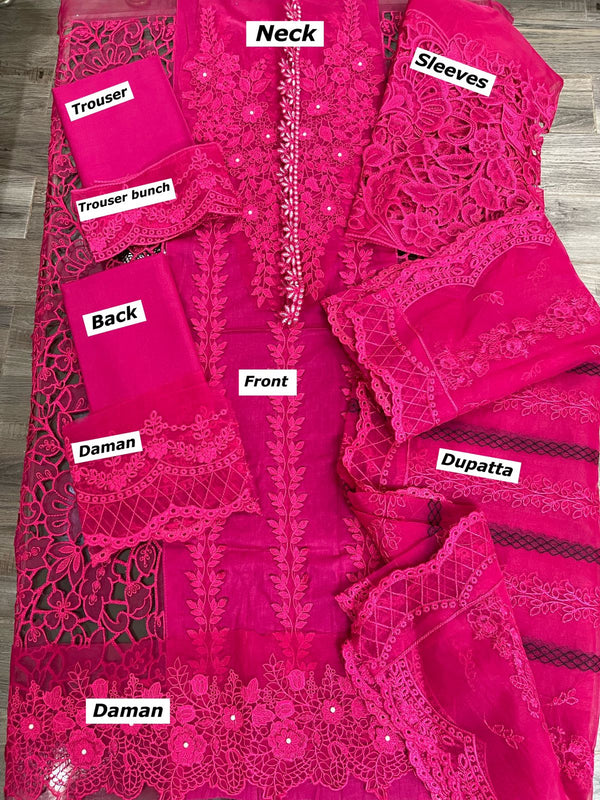 Maria B Dark Pink Luxury Lawn Collection Replica