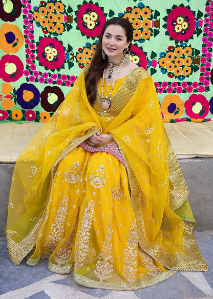 Nirshan Yellow Organza Bridal Collection Replica