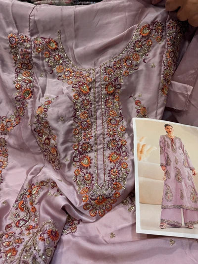 ETHNC SILK E-623 KAFTAN 2PC UNSTICHED