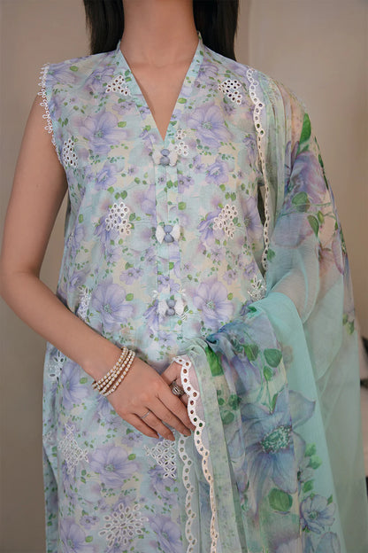 Baroque Sky Blue Printed Lawn Collection Replica