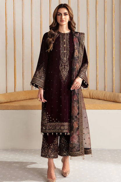 Jazmin Maroon Velvet Formal Collection Replica