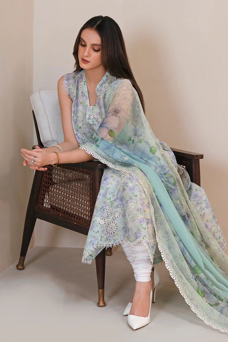 Baroque Sky Blue Printed Lawn Collection Replica