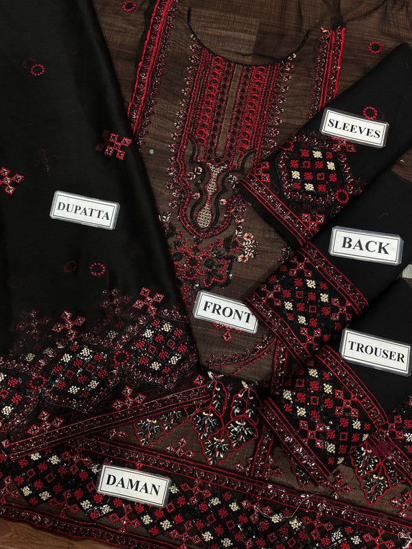 Noorma Kaamal Black Chiffon Formal Collection Replica