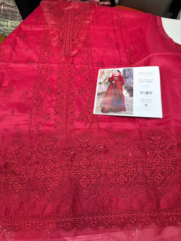 QALAMQAR Lawn Collection – FP05 (Maroon Edition)