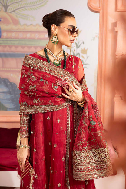 Maria B Red Chiffon Formal Collection Replica