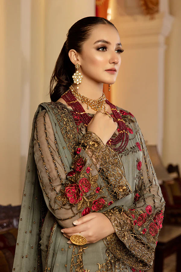 Imrozia Green Chiffon Formal Collection Replica