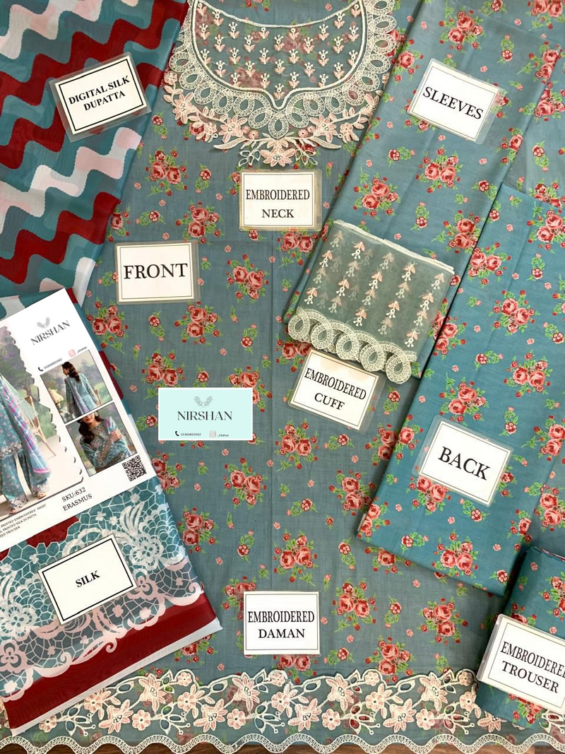 Afrozeh | Sea Green - Lawn Collection Replica