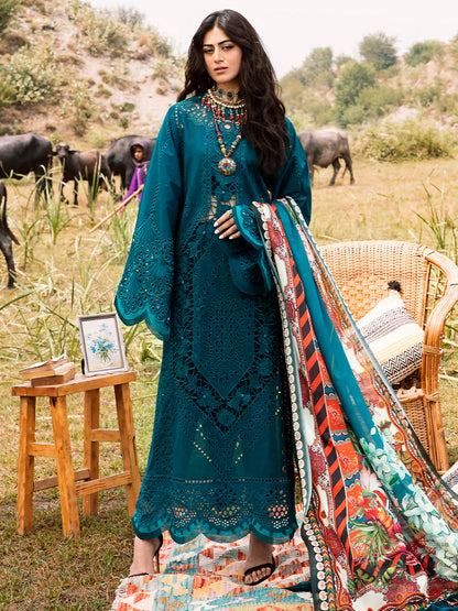 Bin Ilyas Blue Embroidered Luxury Lawn Collection Replica