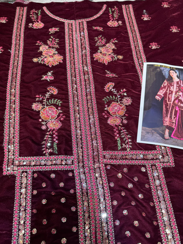Aneelas Velvet – Maroon