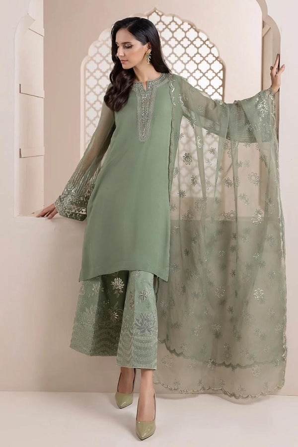 Baroque Pistachio Organza Formal Collection Replica