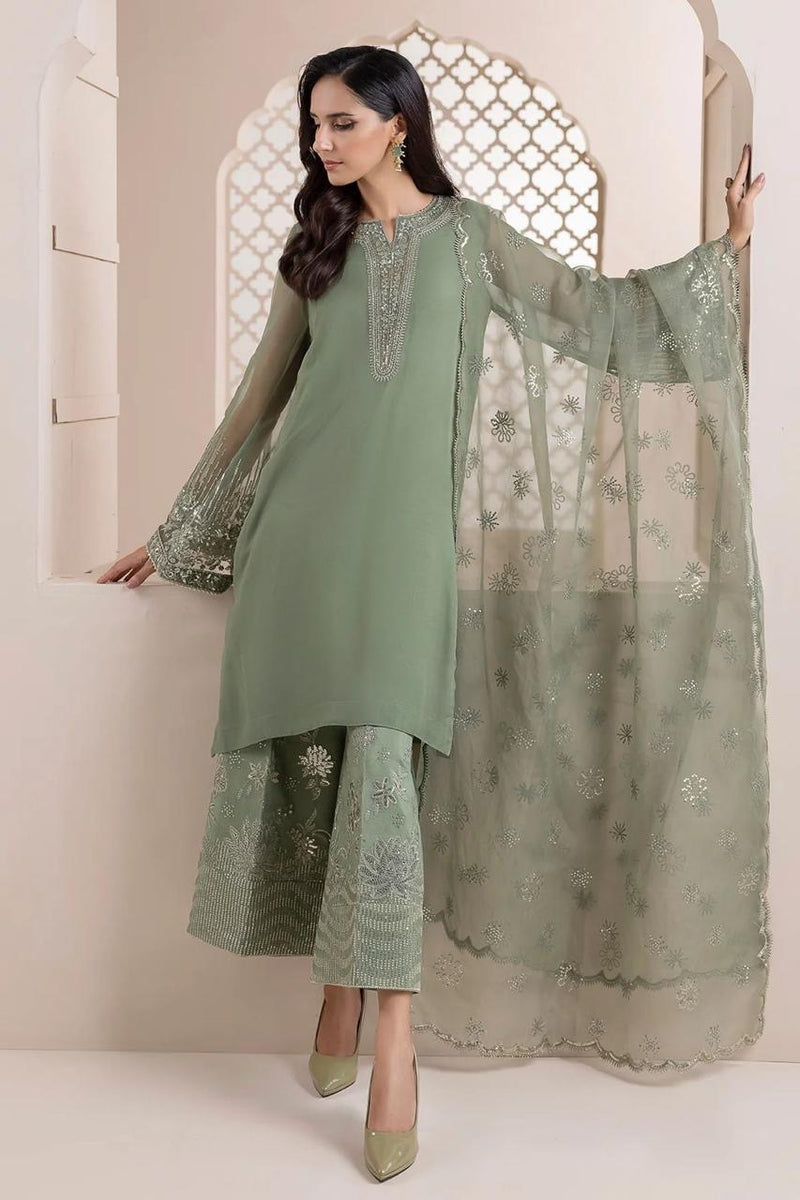 Baroque Pistachio Organza Formal Collection Replica