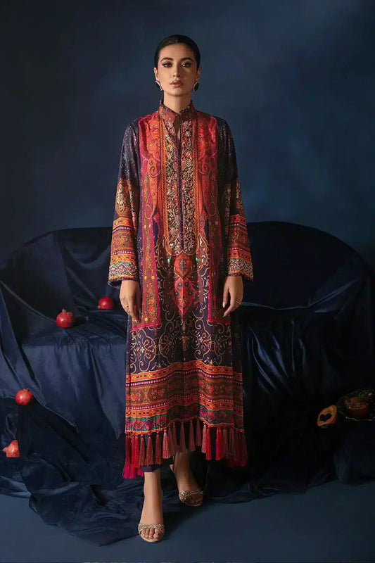 Ammara Khan Red Printed Silk Collection Replica