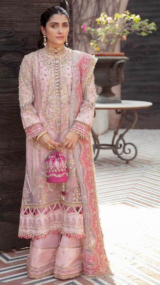 Afrozeh Pink Organza Formal Collection Replica