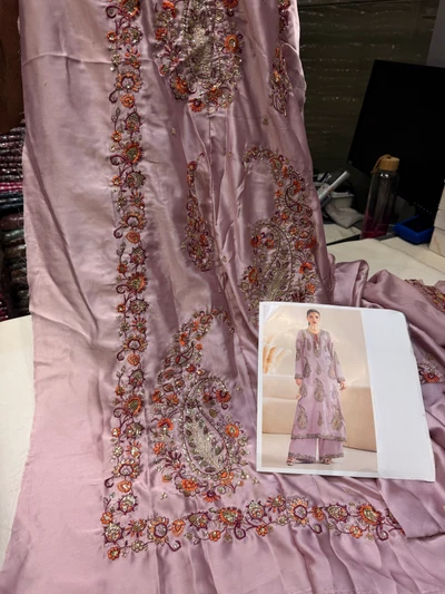 ETHNC SILK E-623 KAFTAN 2PC UNSTICHED