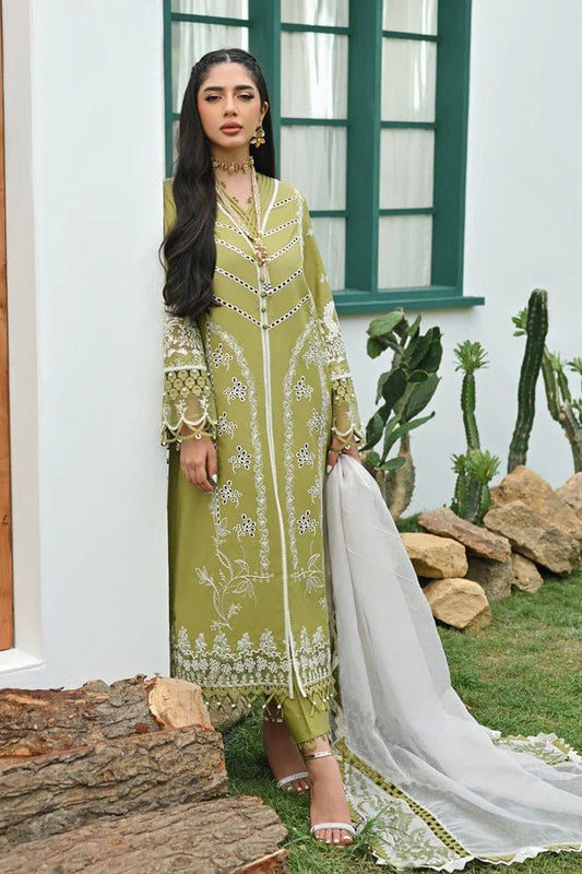 Qalamkar Pistachio Luxury Lawn Collection Replica