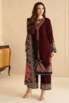 Jazmin Maroon Velvet Formal Collection Replica