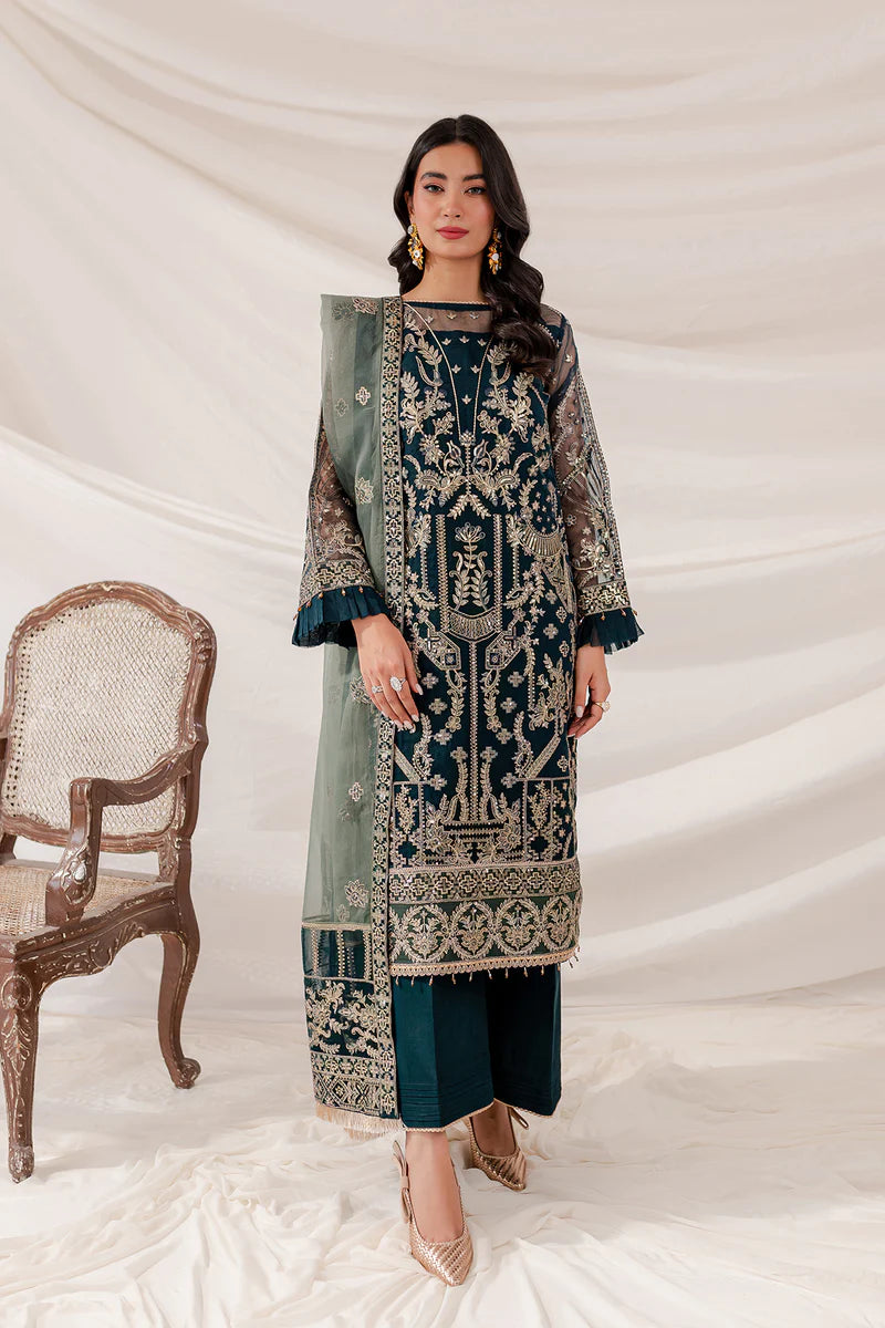 Farasha Blue Organza Formal Collection Replica