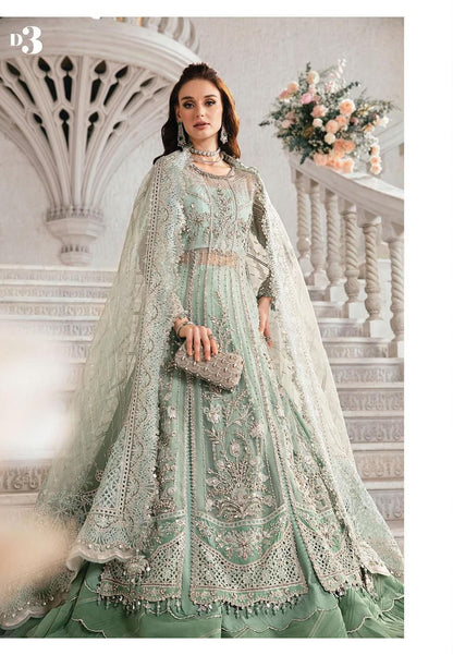 Maria B Sea Green Net Maxi Bridal Collection Replica