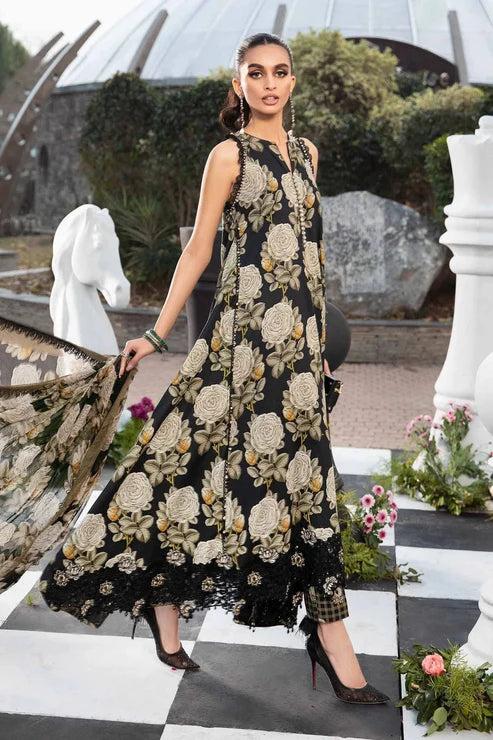 Maria B Black Printed Embroidered Lawn Collection Replica