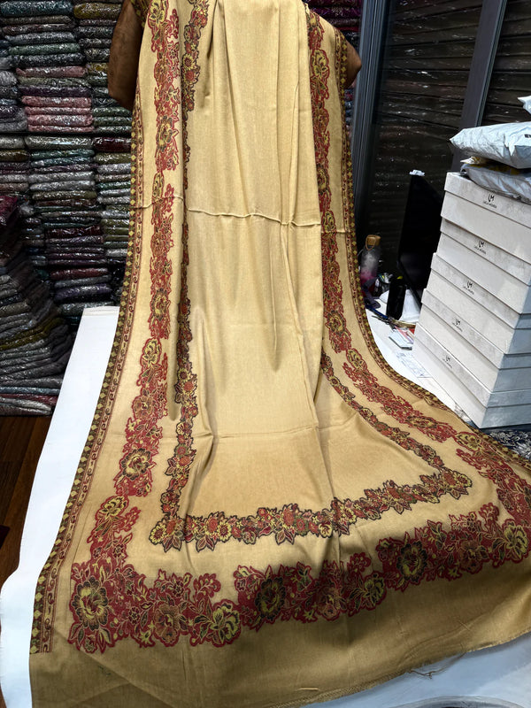 Peach Wool Inprint Shawl – Classic Edition