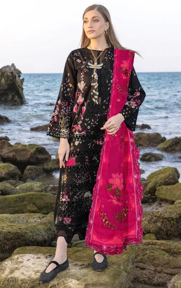 Crimson Lawn Printed D4 (Black)