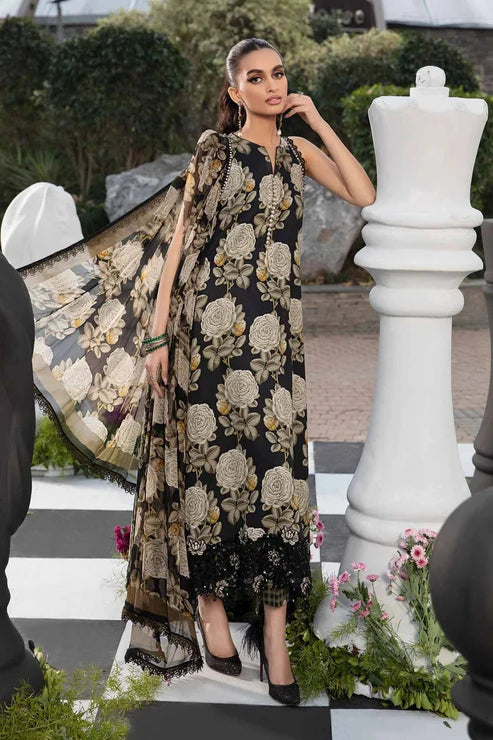 Maria B Black Printed Embroidered Lawn Collection Replica