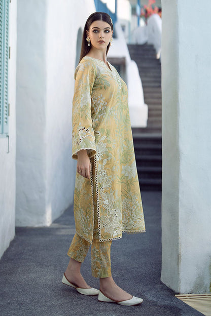 Baroque Yellow Printed Lawn Collection Replica