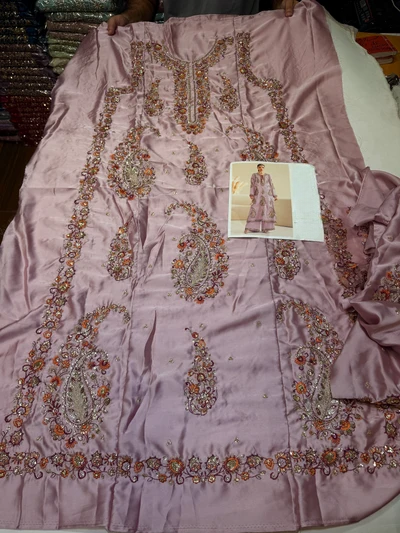 ETHNC SILK E-623 KAFTAN 2PC UNSTICHED