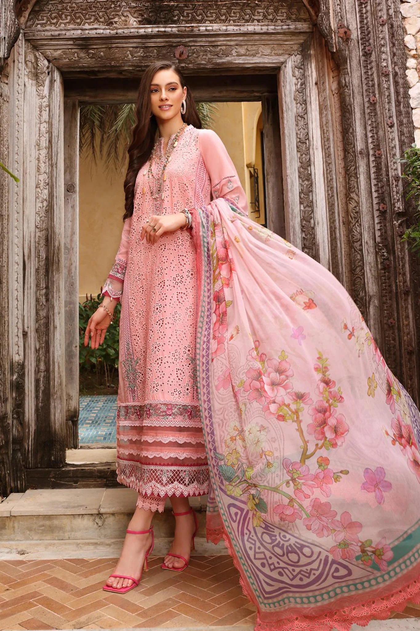 Noor By Saadia Asad Pink Luxury Lawn Collection Replica