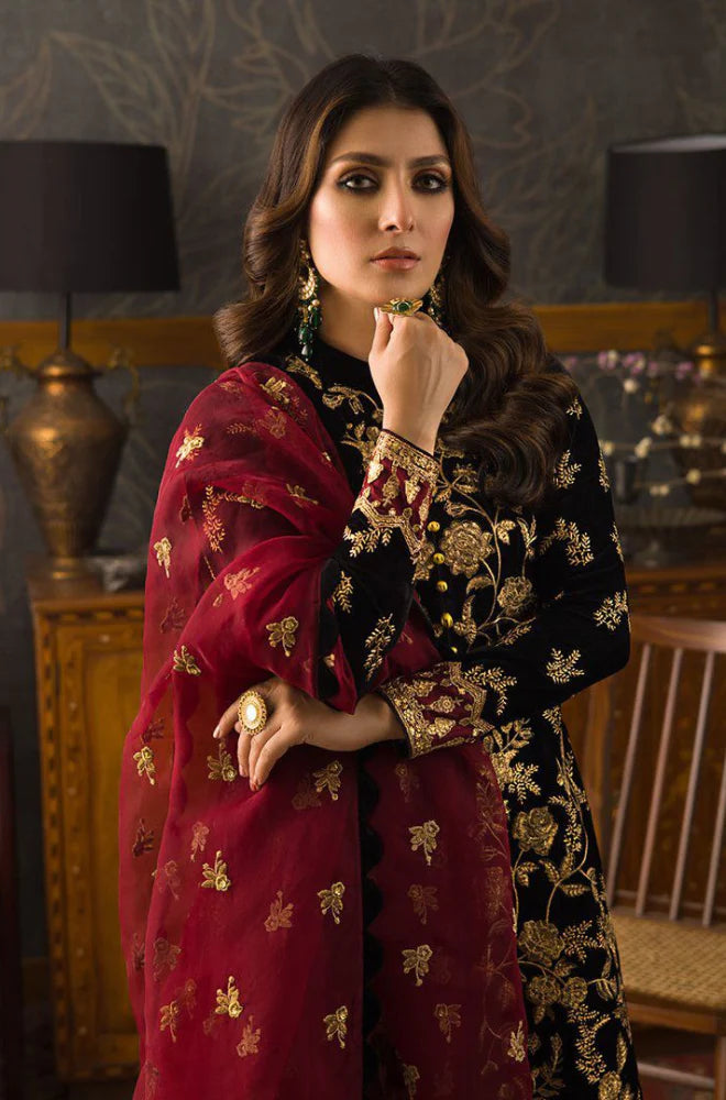 Zainab Chottani Black Velvet Formal Collection Replica