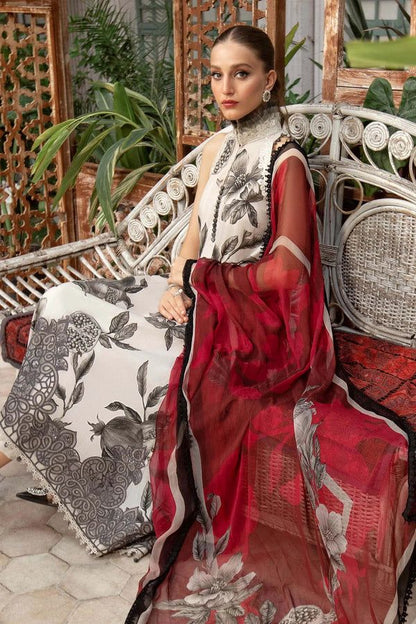 Maria B White Embroidered Printed Lawn Collection Replica