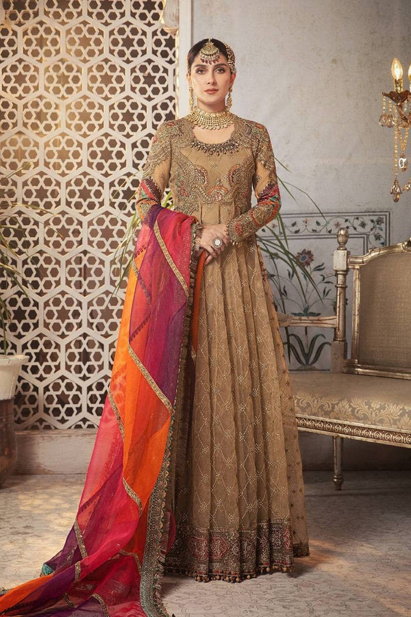 Maria B Brown Organza Bridal Collection Replica
