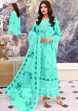 Elaf Blue Luxury Lawn Collection Replica