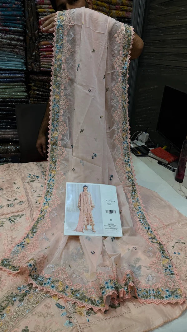 QALAMKAR LAWN SB-01 RINA (Peach)