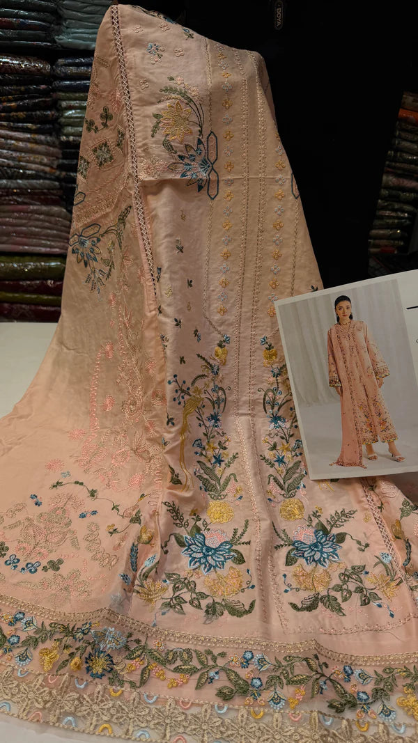 QALAMKAR LAWN SB-01 RINA (Peach)