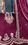 Batik Velvet 3Pc Maroon
