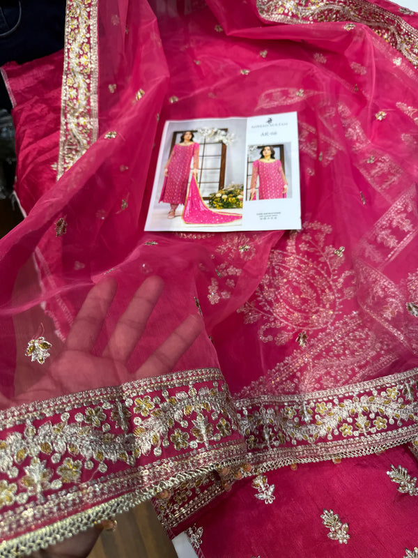 Ahmad Sultan Raw Silk Outfit – Hot Pink