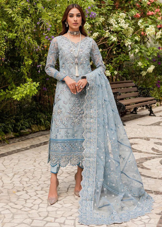 Gulaal Blue Organza Formal Collection Replica