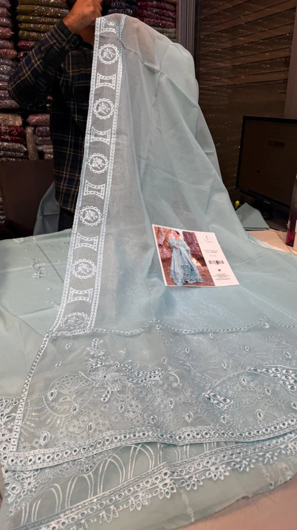 QALAMQAR Lawn Collection – FP05 (Pastel Blue Edition)