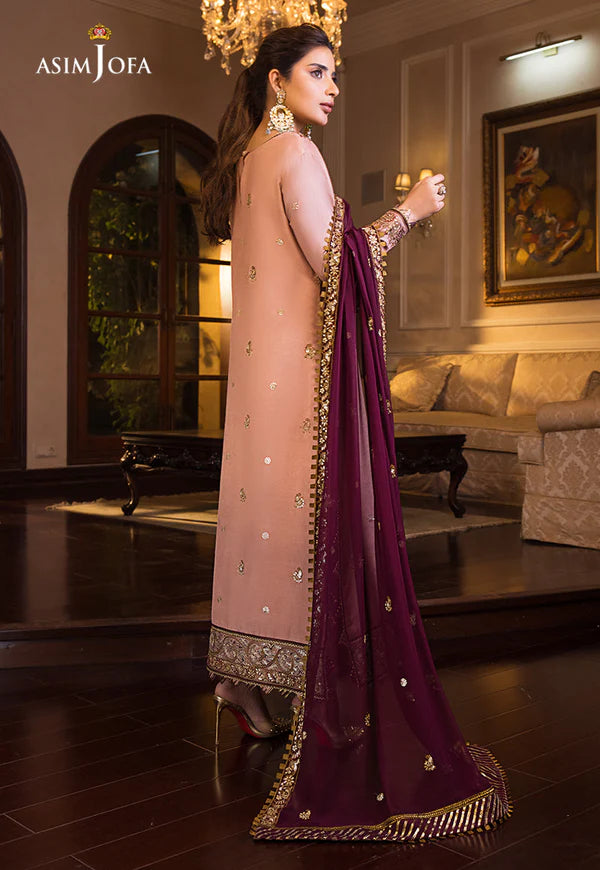 Asim Jofa Pink Chiffon Formal Collection Replica