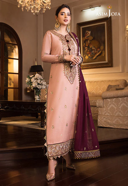 Asim Jofa Pink Chiffon Formal Collection Replica