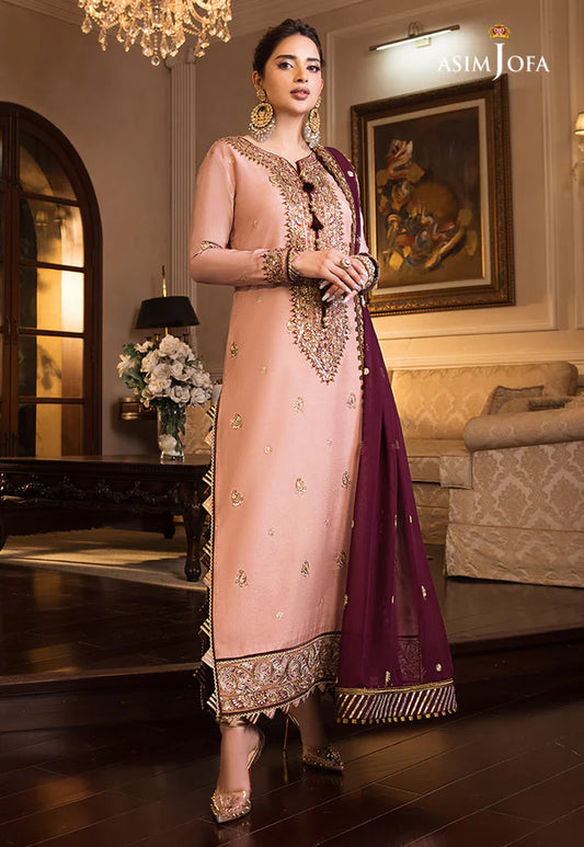 Asim Jofa Pink Chiffon Formal Collection Replica