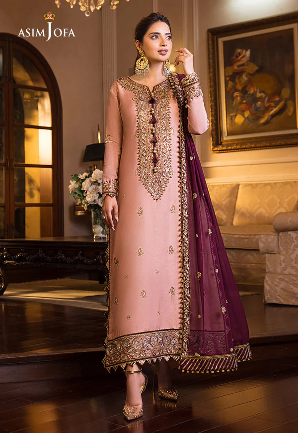 Asim Jofa Pink Chiffon Formal Collection Replica